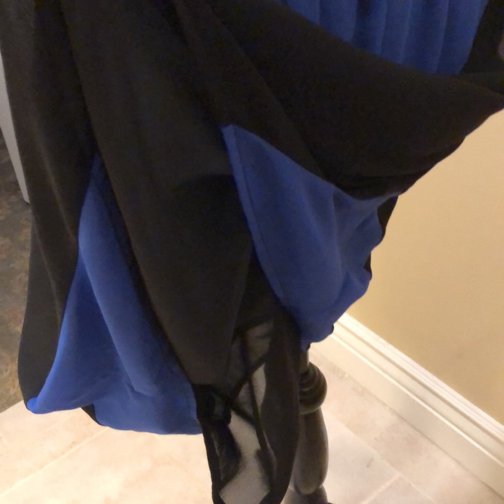I.N.C. V-neck grecian neckline sleeveless chiffon lined block color dress - Picture 8 of 11